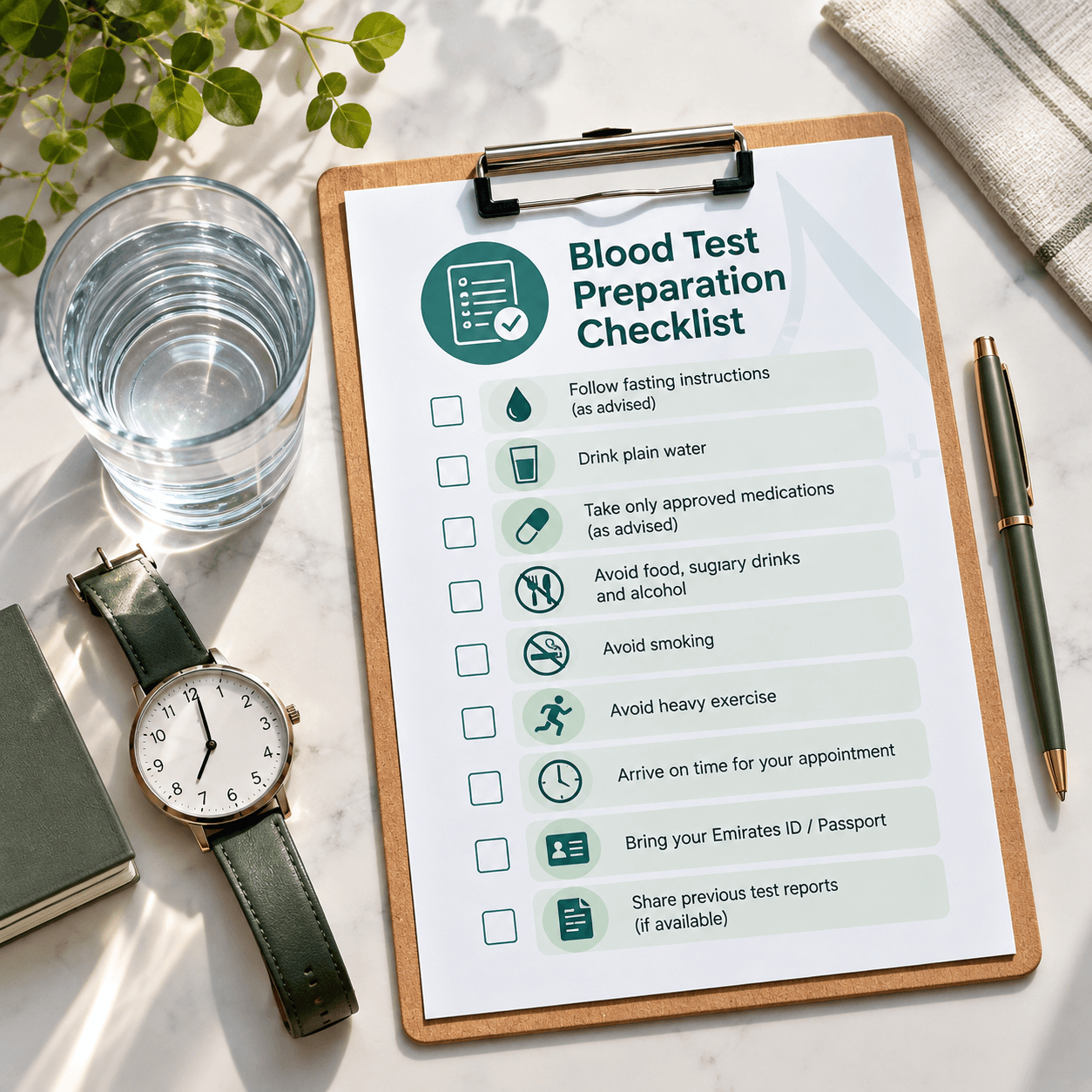 Blood test. prepration