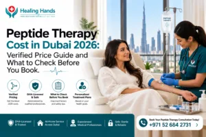 Peptide therapy cost in Dubai 2026 – verified price guide by Healing Hands.